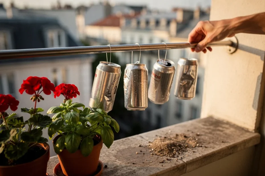Appendere lattine schiacciate sul balcone: perché lo consigliano e a cosa serve