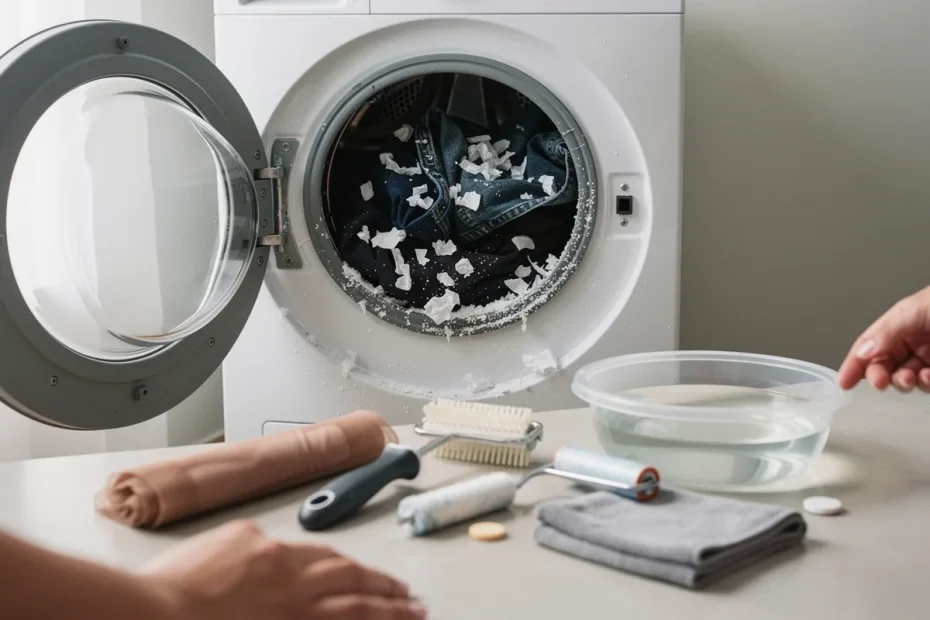 Fazzoletto di carta dimenticato in lavatrice: 3 gesti immediati per salvare bucato e lavatrice