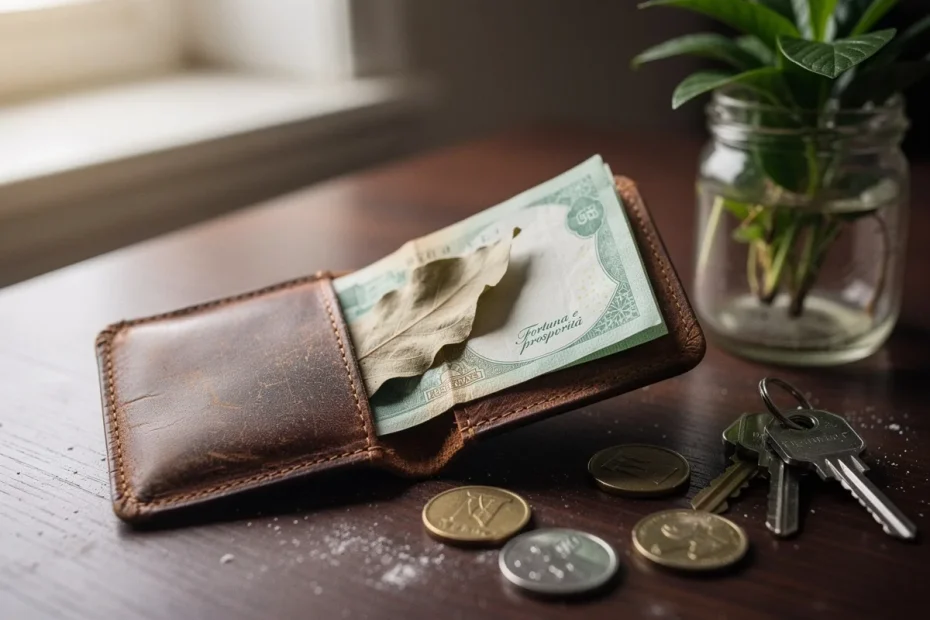 Portare una foglia di alloro avvolta in un dollaro nel portafoglio: a cosa serve e perché molti lo consigliano