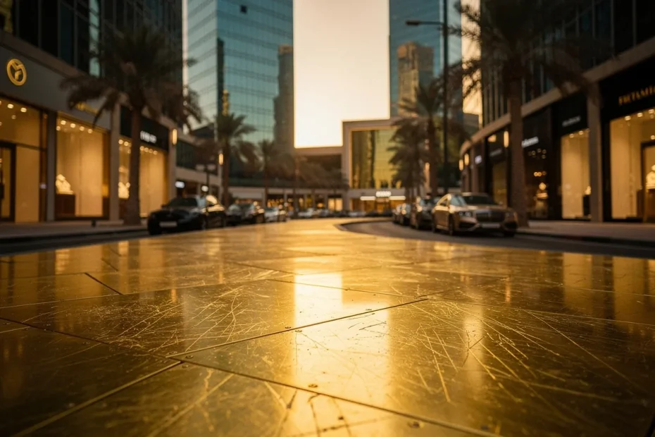 Strada pavimentata d’oro nel Dubai Gold District: il nuovo quartiere del lusso con oltre 1000 negozi
