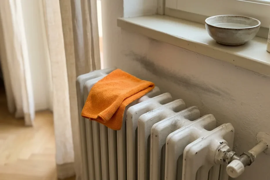 Addio alone neri sui termosifoni con il segreto del panno al balsamo per capelli