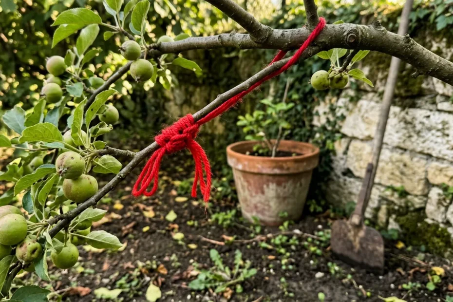 Alberi da frutto più sicuri e produttivi: il trucco del filo di lana rossa ad aprile