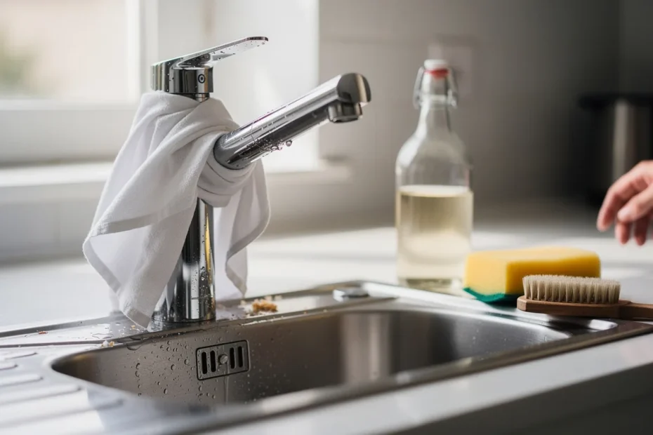 Avvolgere il rubinetto con un panno imbevuto di aceto: a cosa serve e perché funziona