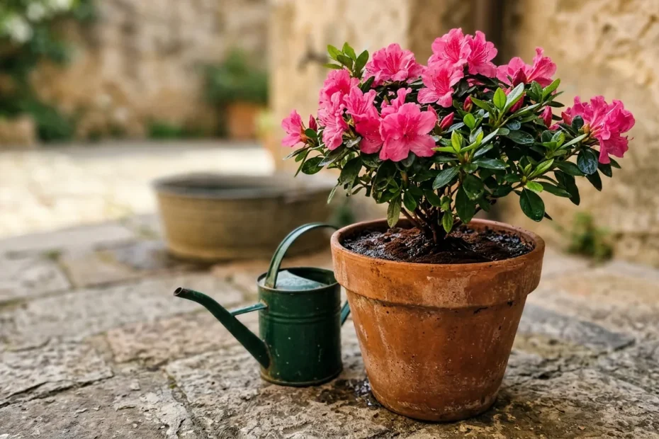 Azalee cariche di fiori: il trucco dei fondi di caffè con acqua piovana che cambia tutto