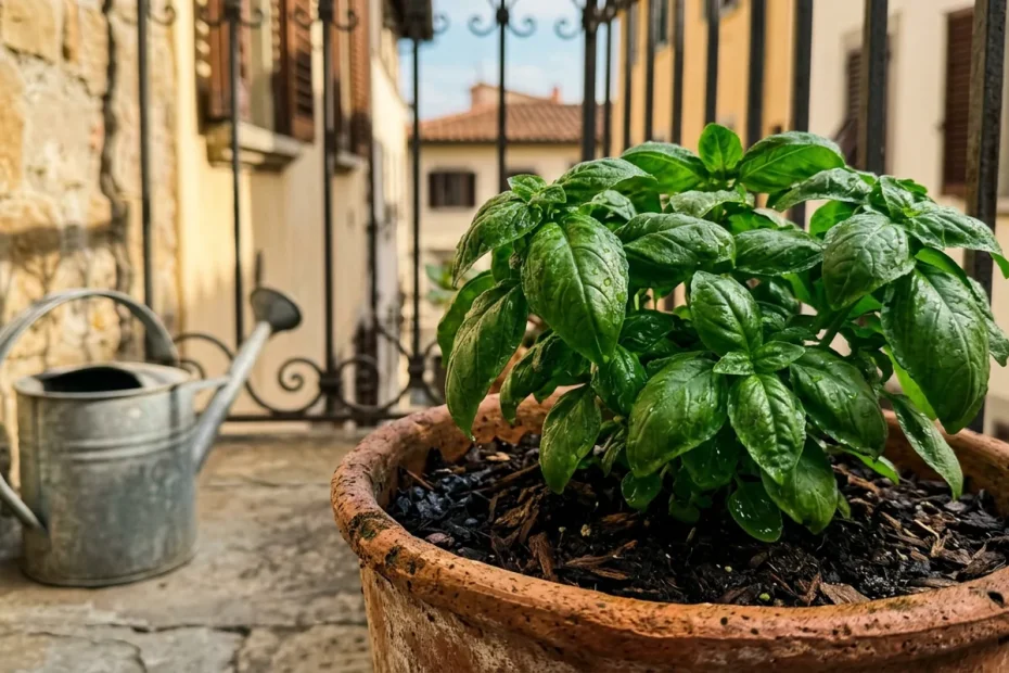 Basilico sempre verde sul balcone: il trucco semplice dell’ombra del pomeriggio