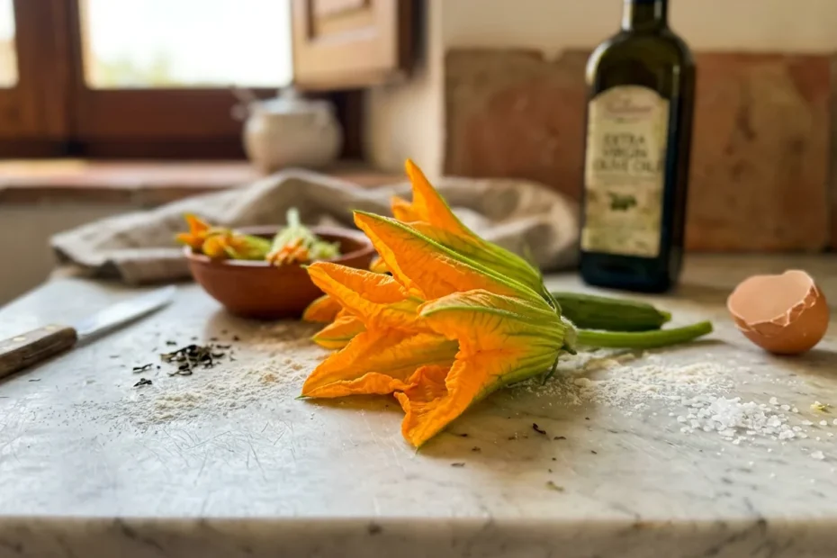 Fiori di zucca giganti e saporiti con il trucco della testa di pesce