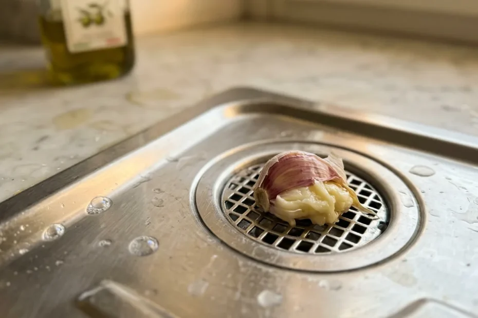 Lavandino senza odori e tubi più puliti: il trucco dello spicchio d’aglio prima di andare a dormire