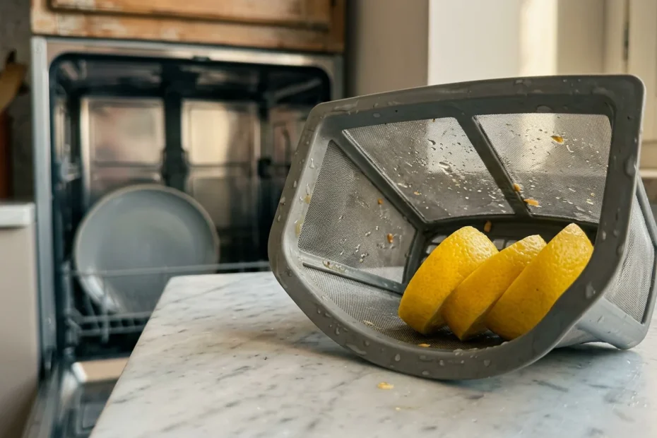 Lavastoviglie profumata senza sforzo: il trucco della scorza di limone nel filtro