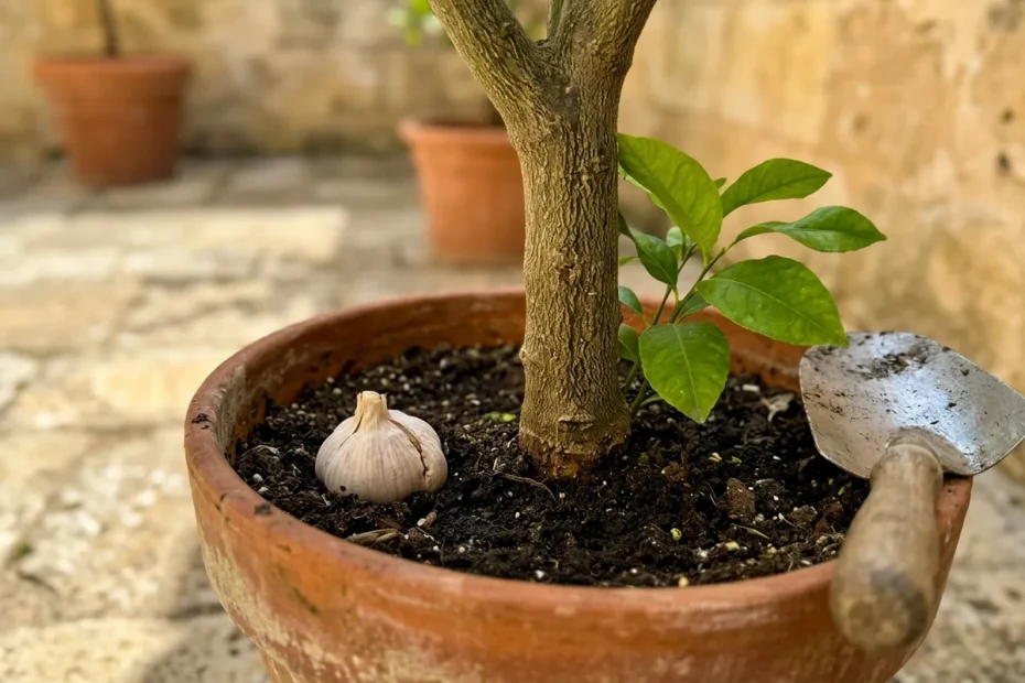 Limoni senza afidi né formiche: il trucco dell’aglio nascosto sotto l’albero
