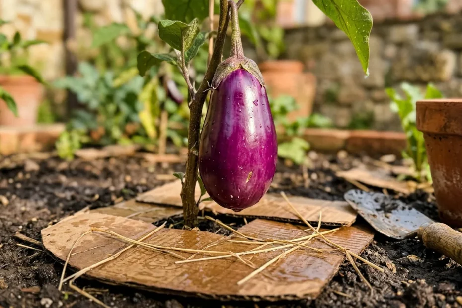 Melanzane giganti nell’orto: il trucco del cartone bagnato che fa la differenza