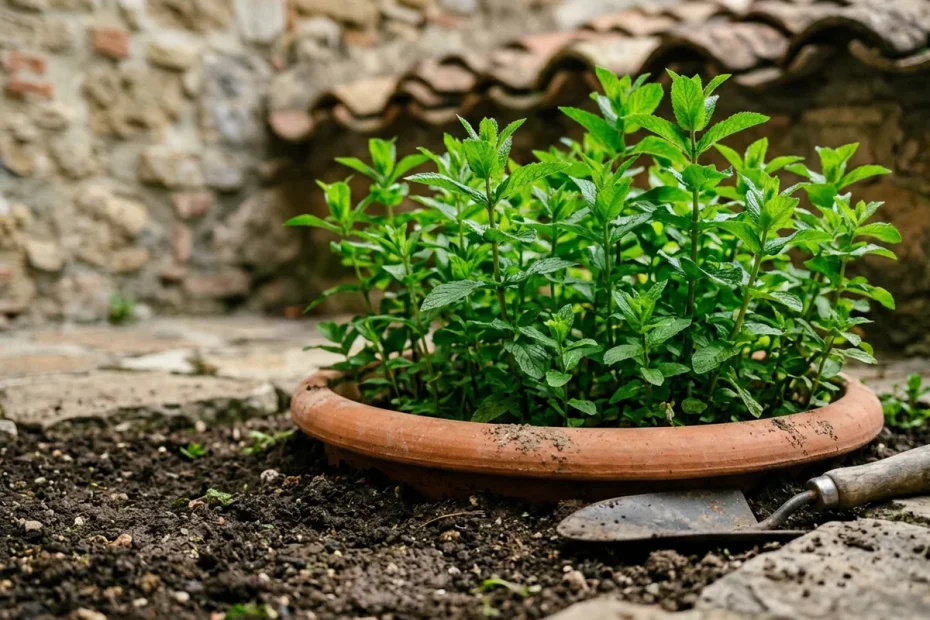 Menta alta e profumatissima: il trucco del vaso di terracotta interrato a marzo