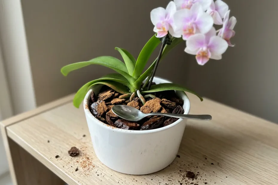 Orchidea più forte e fioriture durature: il trucco del cucchiaino di cannella nel vaso