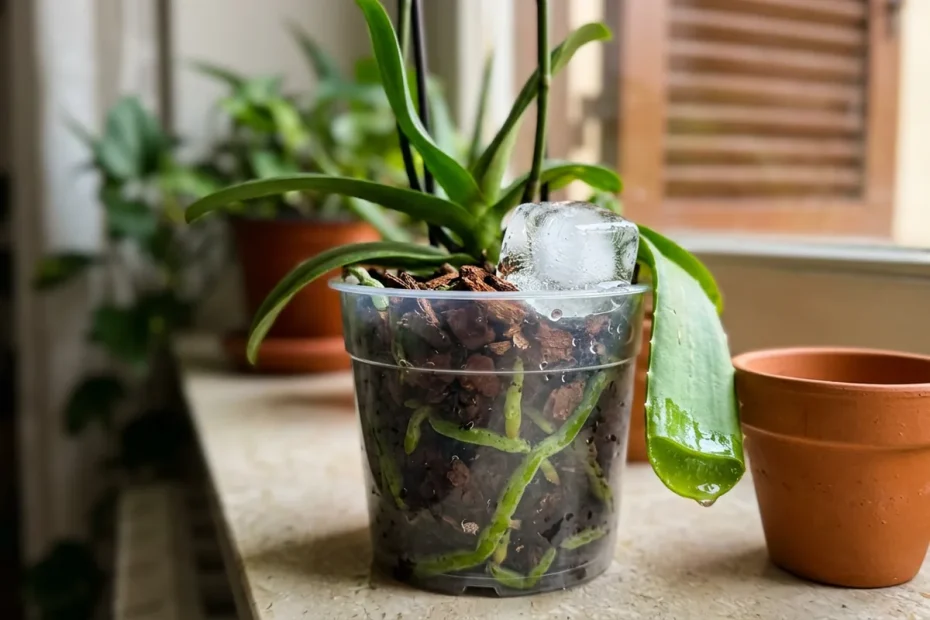 Orchidee piene di fiori con un cubetto di ghiaccio e aloe: il trucco facile di aprile