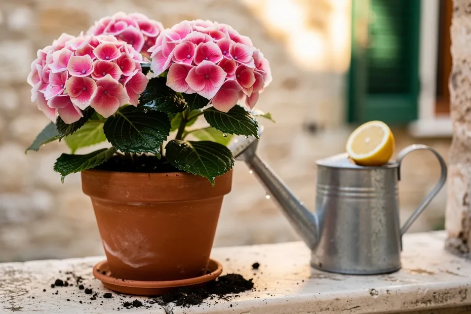 Ortensie rosa che diventano bianche? Il segreto del succo di limone diluito nell'acqua di marzo.
