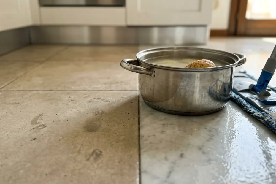 Pavimenti lucidi come marmo con un semplice segreto in cucina