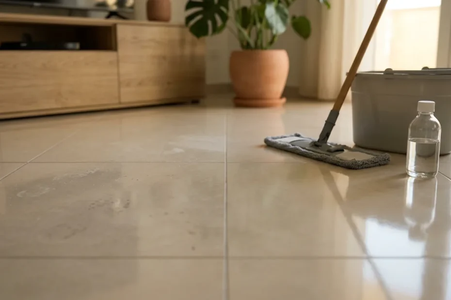 Pavimenti senza aloni e impronte: il trucco semplice della goccia di glicerina nell’acqua