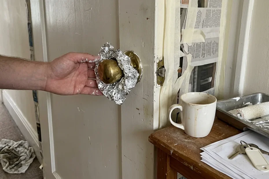 Perché mettere carta di alluminio sui pomelli delle porte quando si fanno lavori in casa
