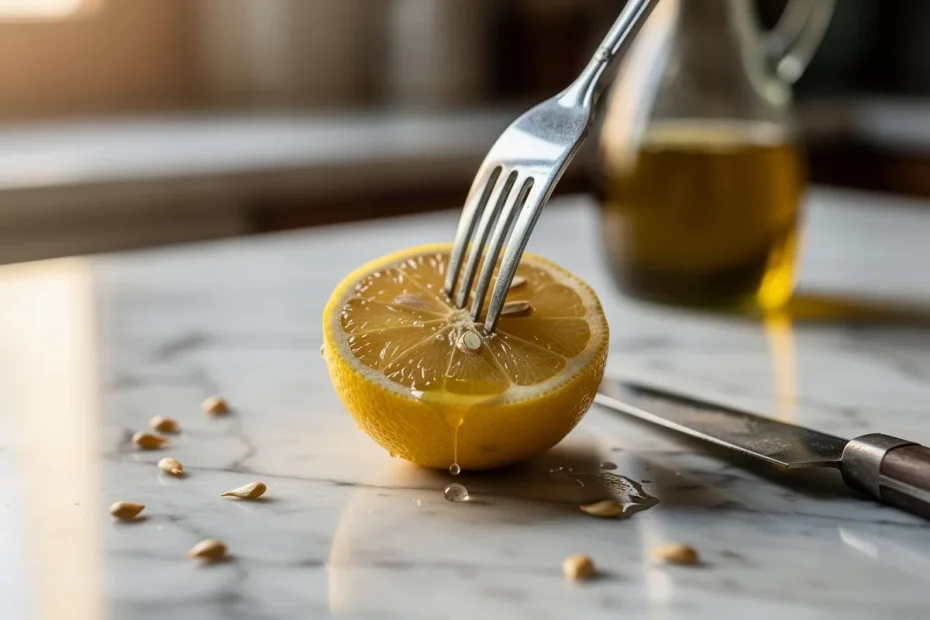 Perché mettere una forchetta nel limone già tagliato