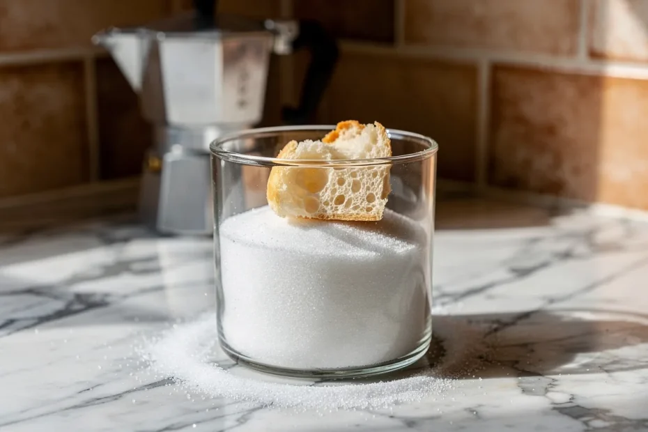 Perché mettere una mollica di pane nello zucchero