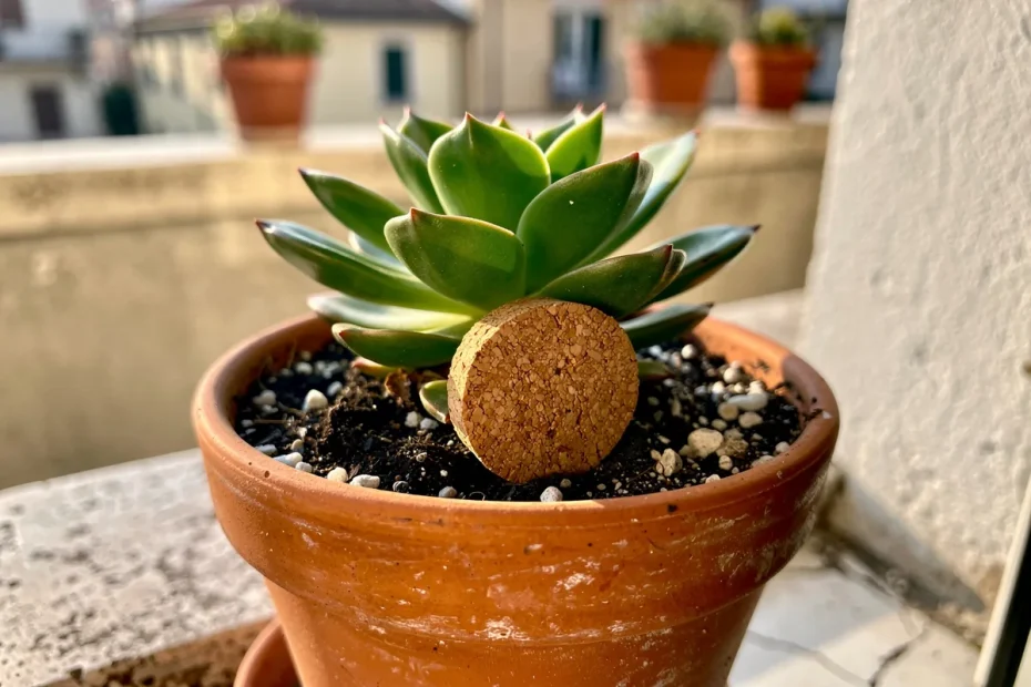 Piante grasse che non crescono? Il metodo del tappo di sughero per regolare l’umidità perfetta.