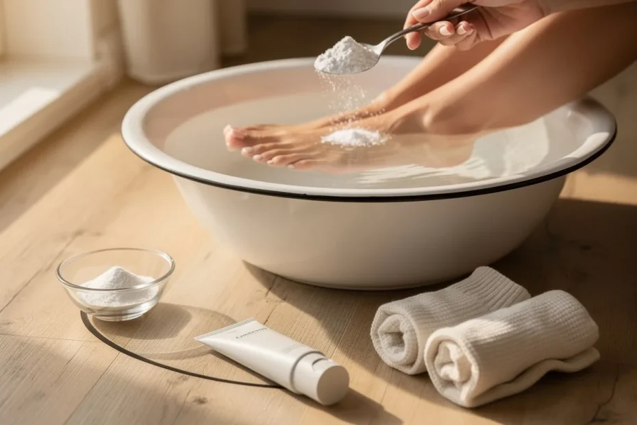 Piedi leggeri e senza odori: il metodo del pediluvio con bicarbonato che funziona davvero