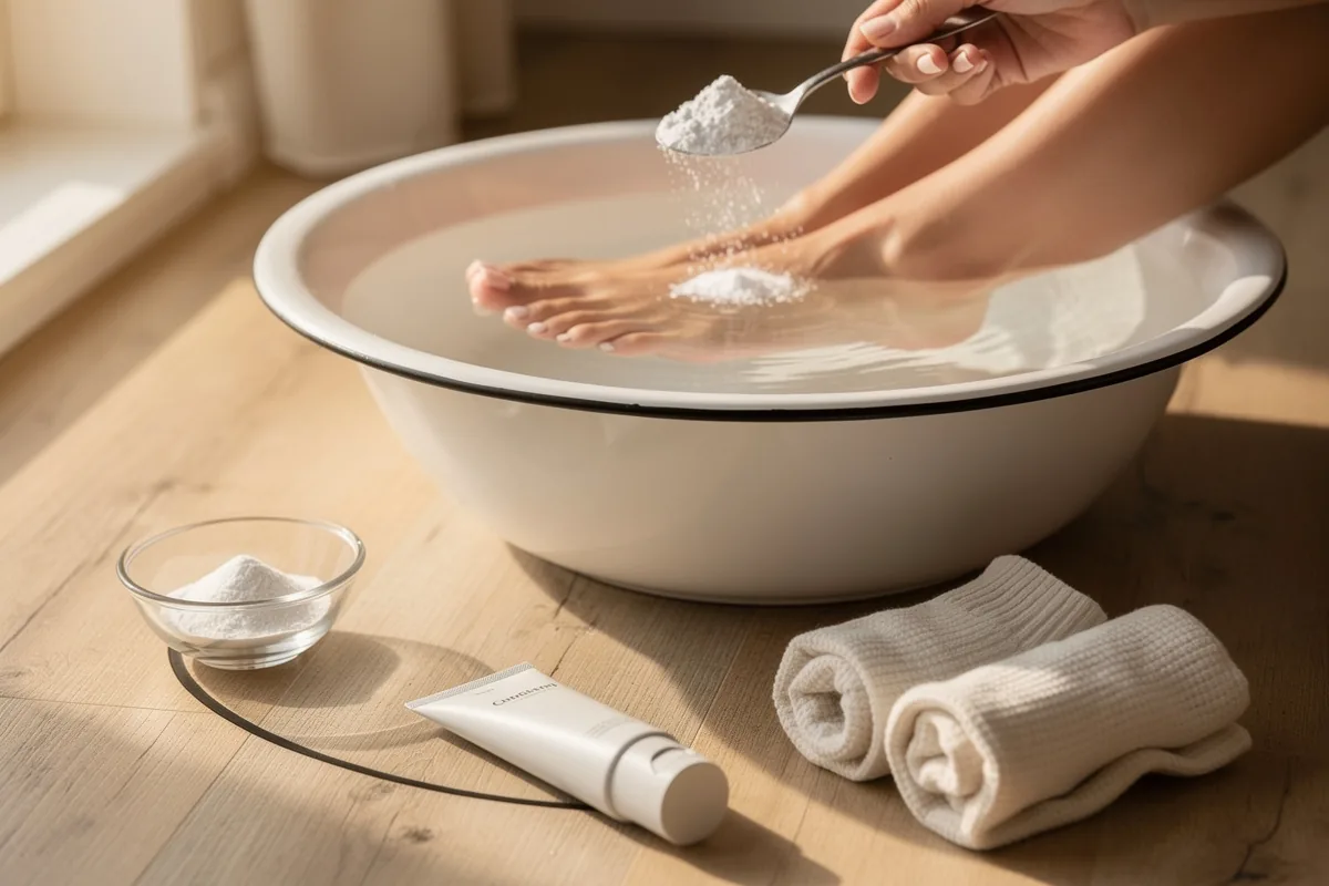 Piedi leggeri e senza odori: il metodo del pediluvio con bicarbonato che funziona davvero