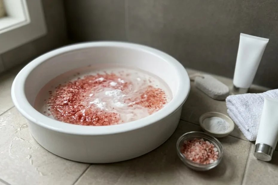 Piedi più leggeri e rilassati con sale rosa dell’Himalaya e bicarbonato: il metodo semplice da fare a casa