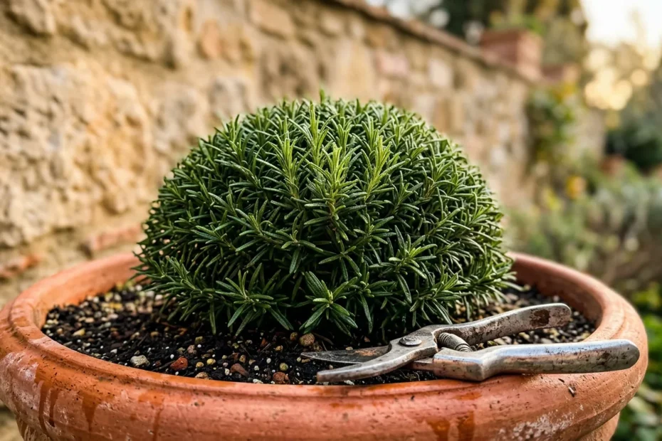 Rosmarino più fitto e profumato: il segreto della potatura a cupola che non ti hanno mai spiegato