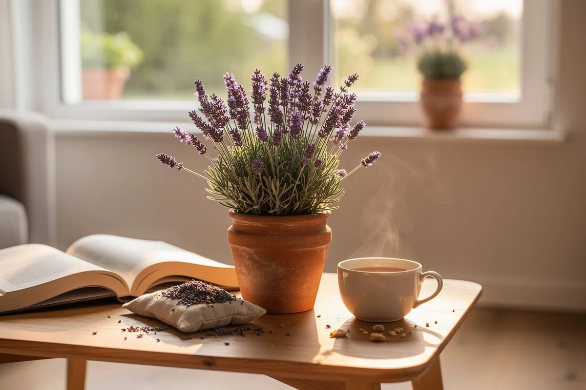 Vaso di lavanda che allontana le zanzare e decora la casa