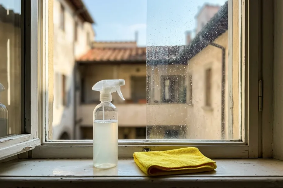Vetri senza aloni in 5 minuti: il trucco dell’acqua tiepida e aceto che batte i detergenti