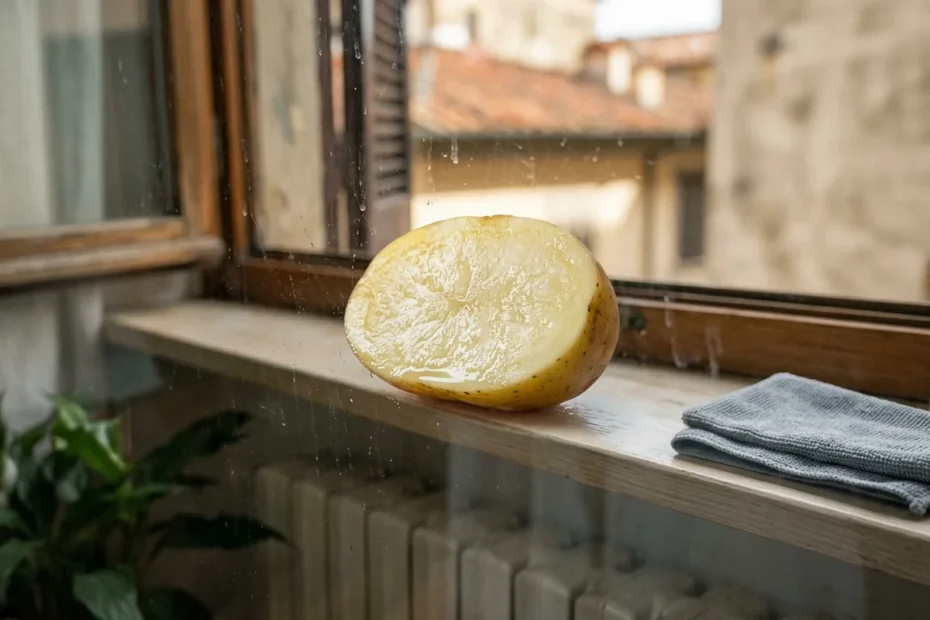 Vetri senza aloni per giorni: il trucco della patata cruda che sigilla le finestre