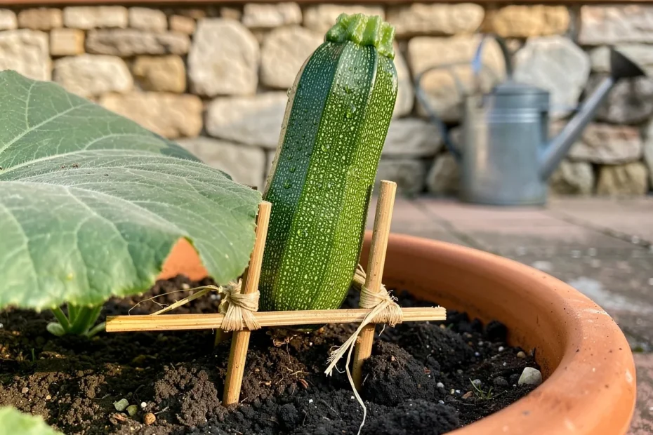 Zucchine che crescono dritte: il trucco della guida con supporto